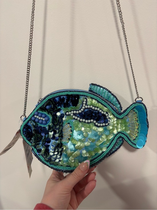 T.J.Maxx Handbags - VIRAL Beaded Fish Crossbody Bag - Blue Green